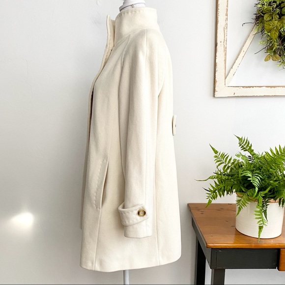 Ellen Tracy Ivory Wool Winter Dress Coat SZ 10 - Picture 4 of 10